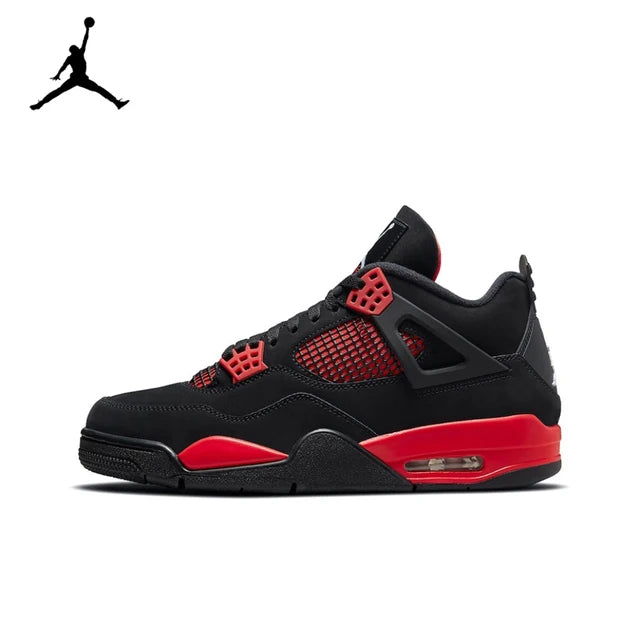 Air Jordan 4 Retro Bred Bull Anti-Slip Wear-resistant Retro Basketball Shoes Black and Red Men's Shoes 2019 Edition | air-jordan-4-retro-bred-bull-anti-slip-wear-resistant-retro-basketball-shoes-black-and-red-mens-shoes-2019-edition