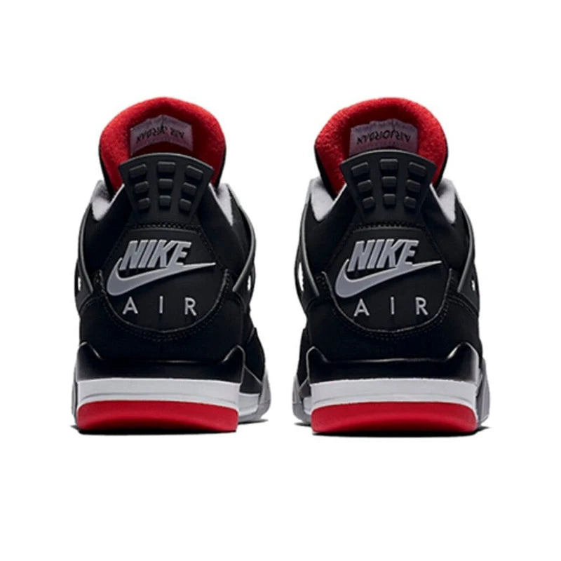 Air Jordan 4 Retro Bred Bull Anti-Slip Wear-resistant Retro Basketball Shoes Black and Red Men's Shoes 2019 Edition | air-jordan-4-retro-bred-bull-anti-slip-wear-resistant-retro-basketball-shoes-black-and-red-mens-shoes-2019-edition