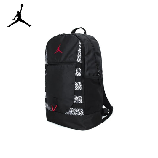 Air Jordan Backpack "Red Black Cement" School Laptop Zipper Bag Unisex Casual Large-capacity Size JD2233003G3-001