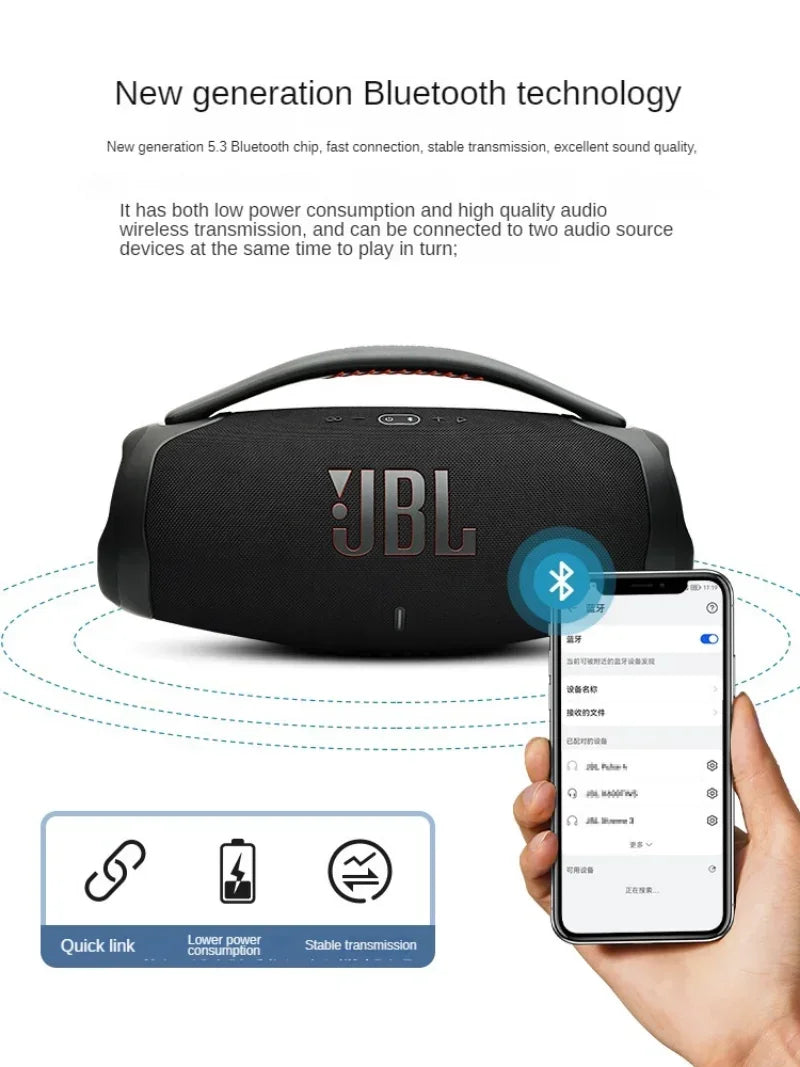 JBL Boombox 3 Portable Wireless Bluetooth Speaker IPX7 BoomBox2 Waterproof Loudspeaker Dynamics Music Subwoofer Outudio