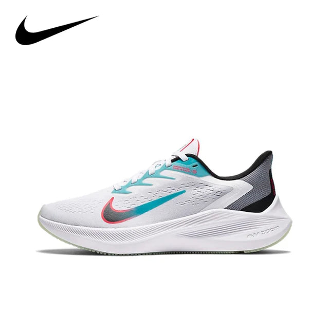 Nike Zoom Winflo 7 Rainbow White color Unisex Men and Women Running Casual Breathable Shoes CJ0291-005 | nike-zoom-winflo-7-rainbow-white-color-unisex-men-and-women-running-casual-breathable-shoes-cj0291-005