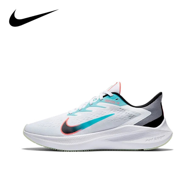 Nike Zoom Winflo 7 Rainbow White color Unisex Men and Women Running Casual Breathable Shoes CJ0291-005 | nike-zoom-winflo-7-rainbow-white-color-unisex-men-and-women-running-casual-breathable-shoes-cj0291-005