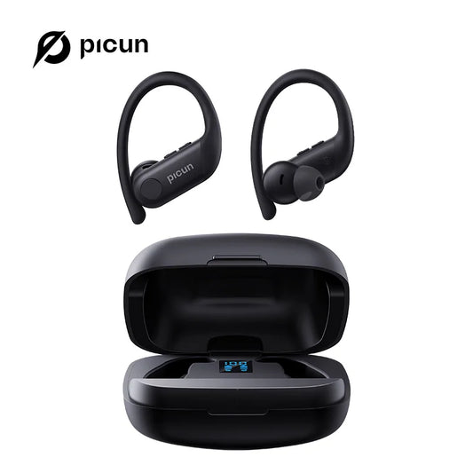 Picun A5 Wireless Earphones ANC Noise-cancelling TWS Earbuds IPX5 Waterproof Sports ENC HD Mic Bluetooth 5.4 Earphone Ear Hook