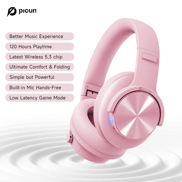 Picun B8 Wireless Headphones 40MM HIFI Bluetooth Headset Low-Latency HD Mic 120H Game Mode Hands-free Touch Control Foldable - FSH-ONLINE