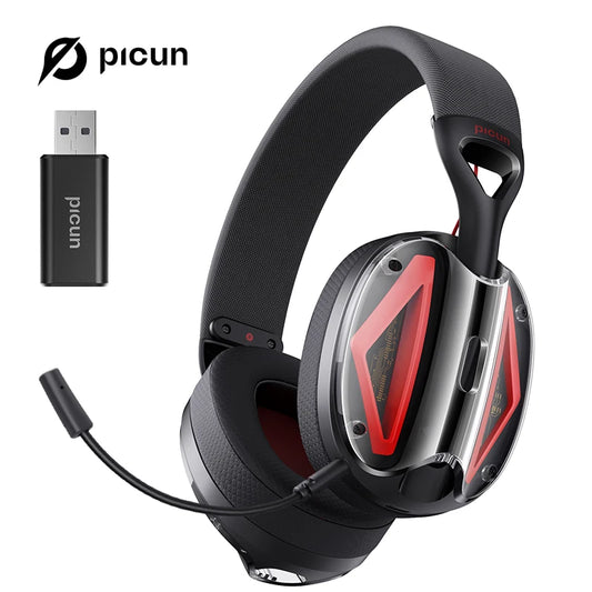 Picun G1 2.4GHz Gaming Wireless Headset 3D Surround Sound Spatial Audio ENC HD Mic Headphones for Gamer Lightweight PS5 PC Phone