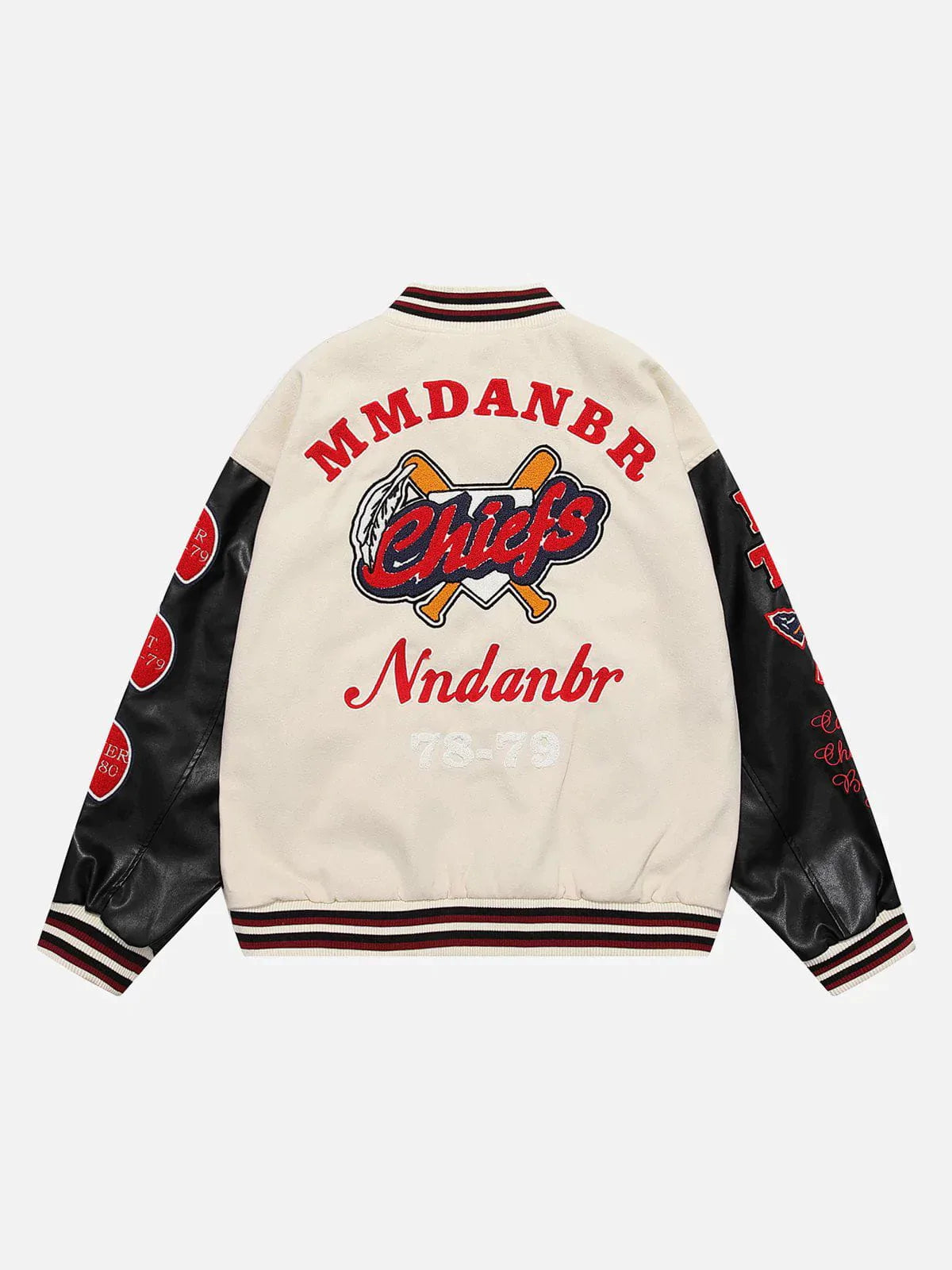 TALISHKO - Vintage Flock Print Varsity Jacket - streetwear fashion, outfit ideas - talishko.com