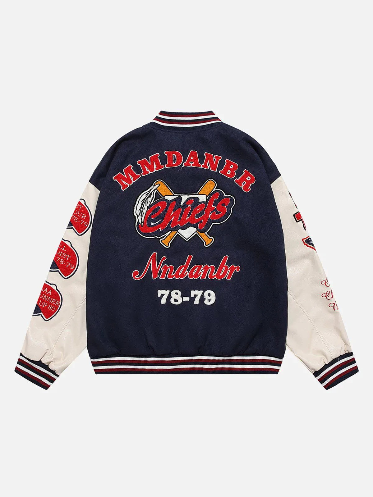 TALISHKO - Vintage Flock Print Varsity Jacket - streetwear fashion, outfit ideas - talishko.com