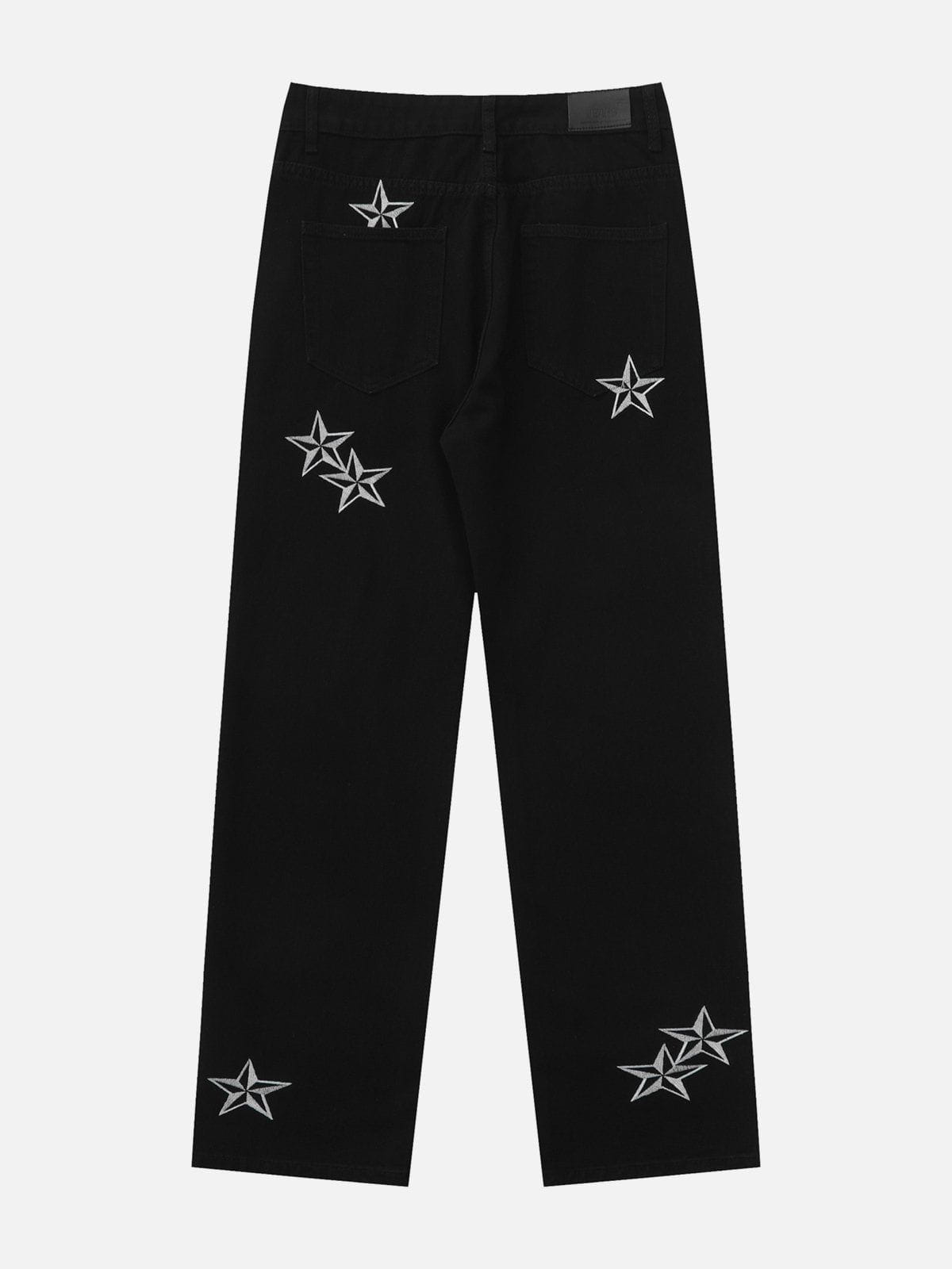 Streetwear embroidered Star Jeans - FSH-ONLINE