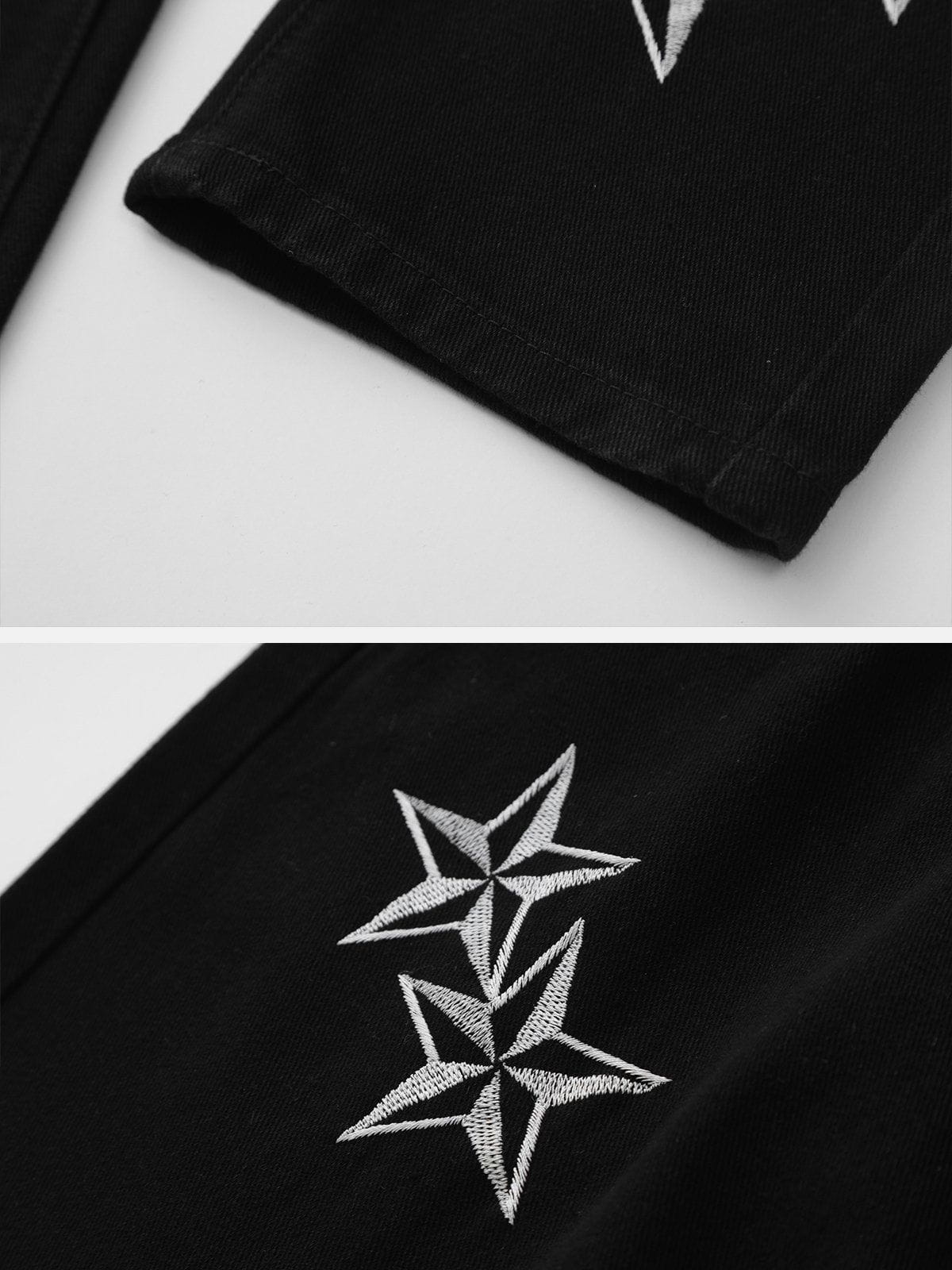 Streetwear embroidered Star Jeans - FSH-ONLINE