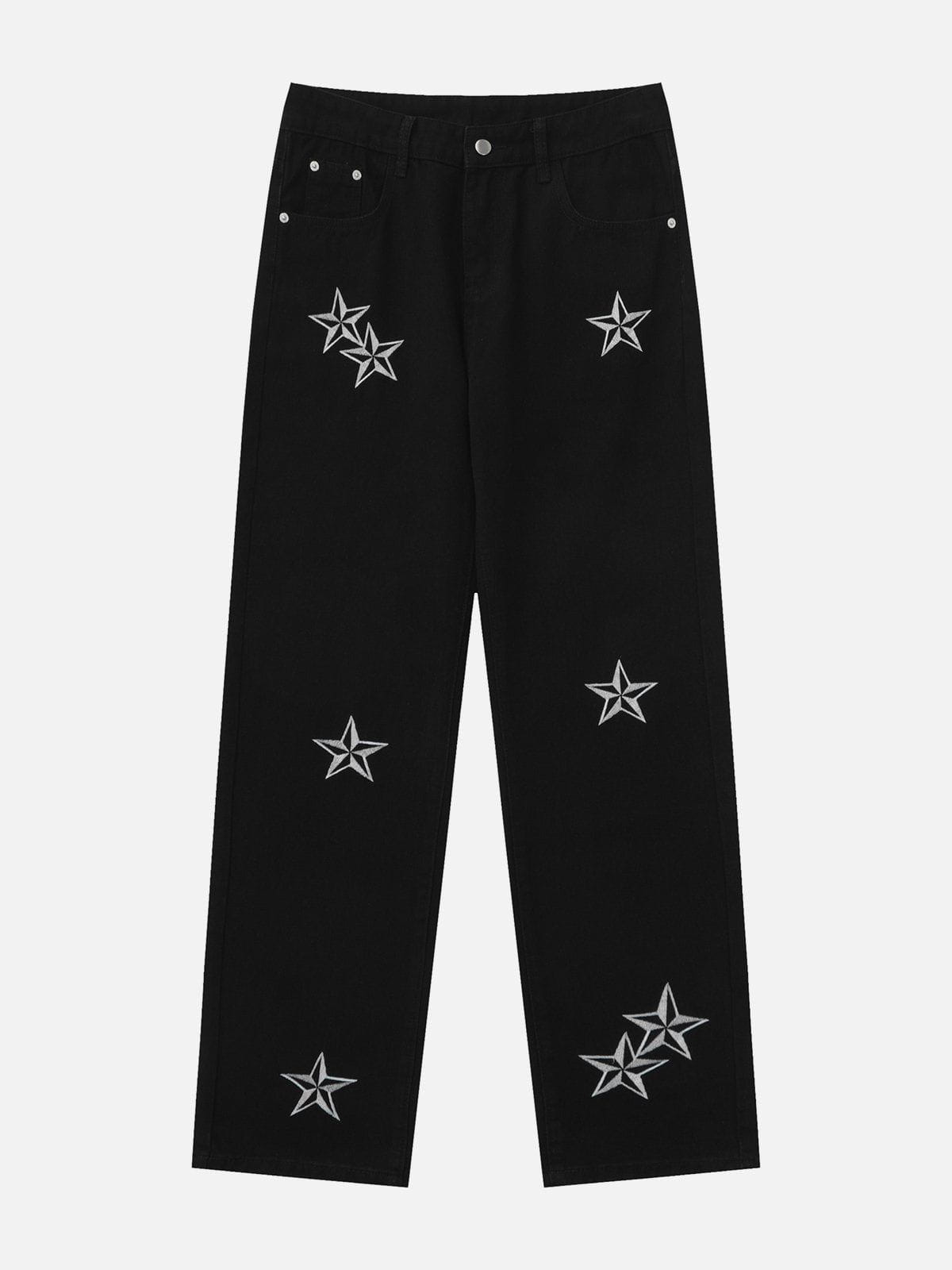 Streetwear embroidered Star Jeans - FSH-ONLINE