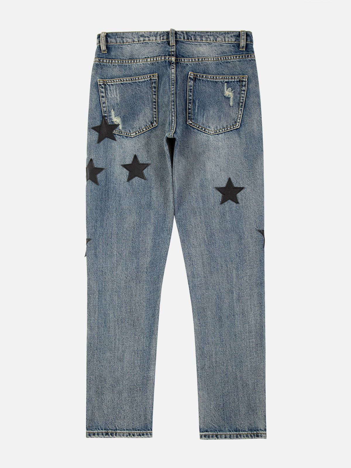 Streetwear embroidery Multi Star Jeans - FSH-ONLINE