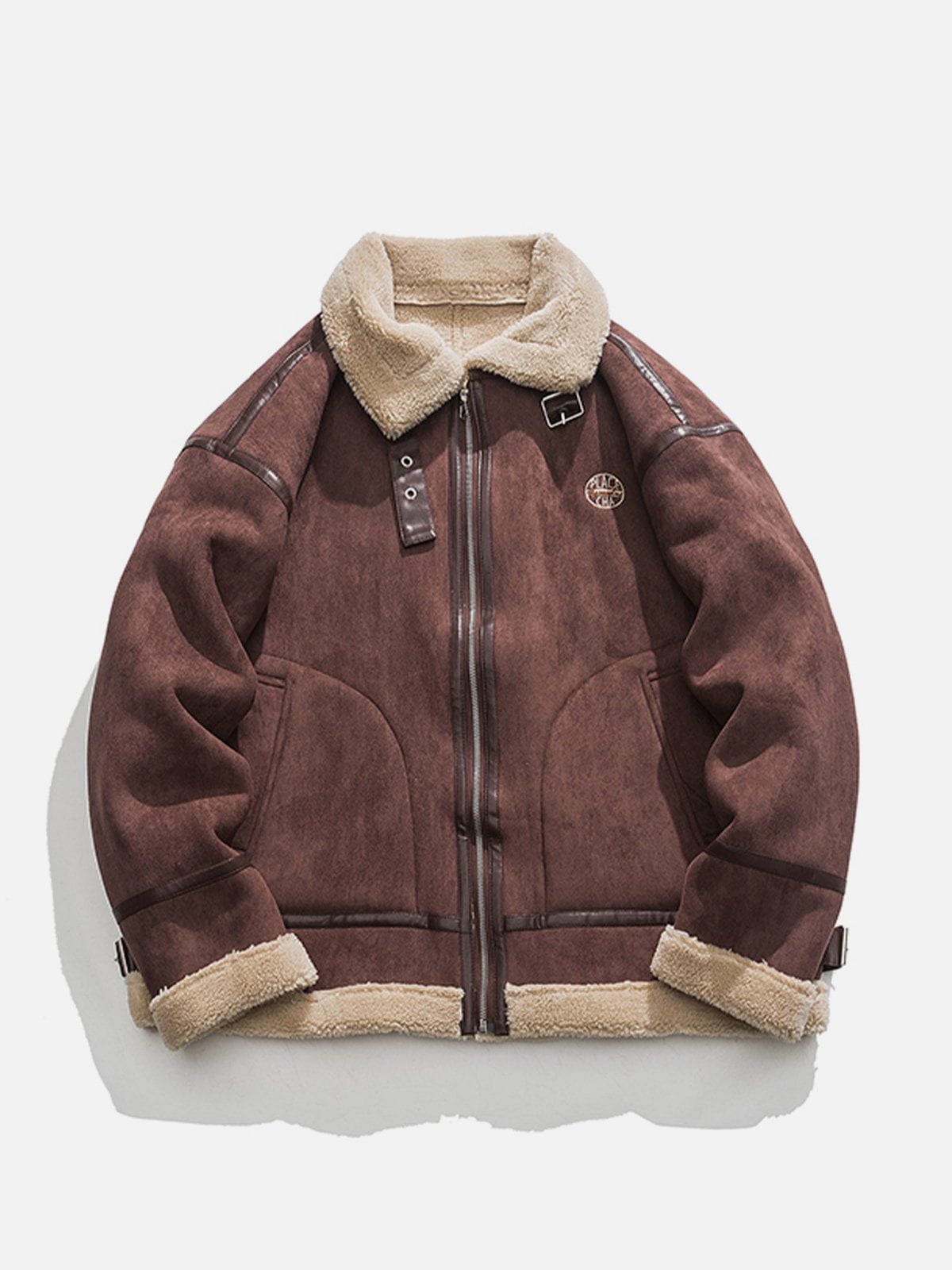 Patchwork Suede Sherpa Winter Coat - FSH-ONLINE