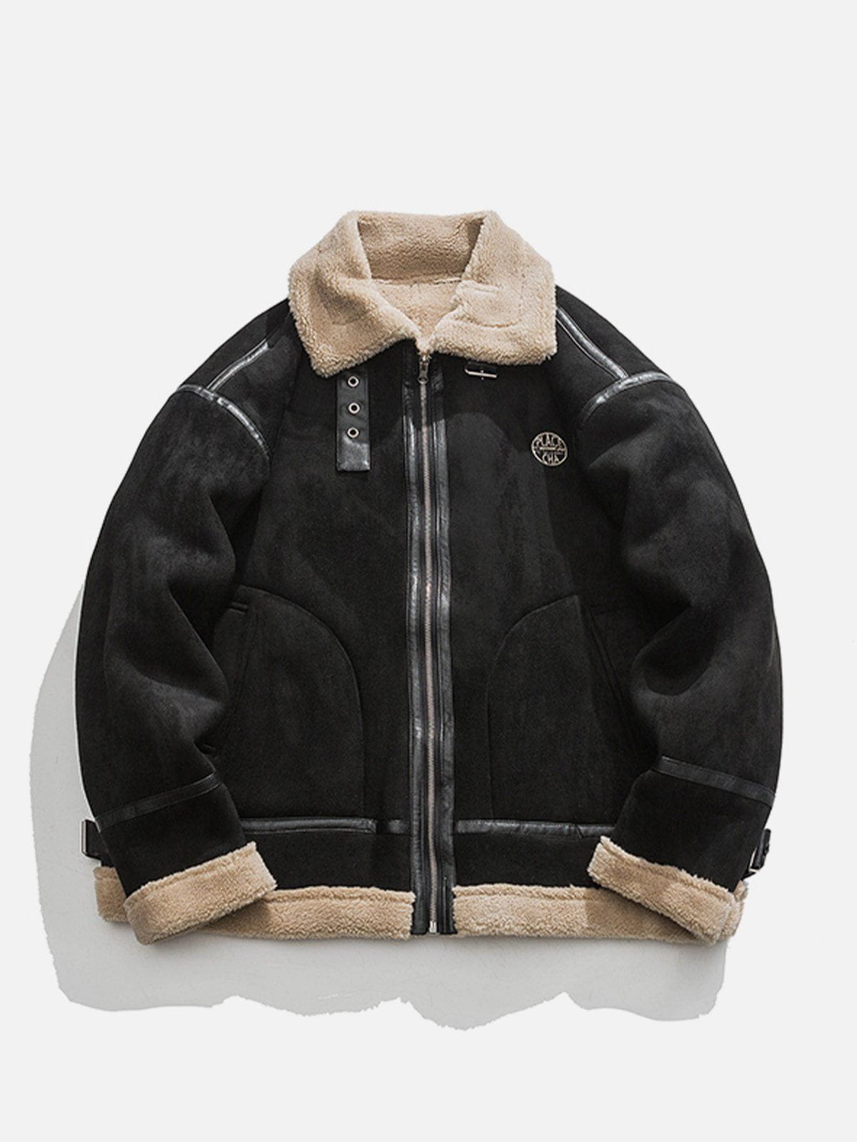 Patchwork Suede Sherpa Winter Coat - FSH-ONLINE