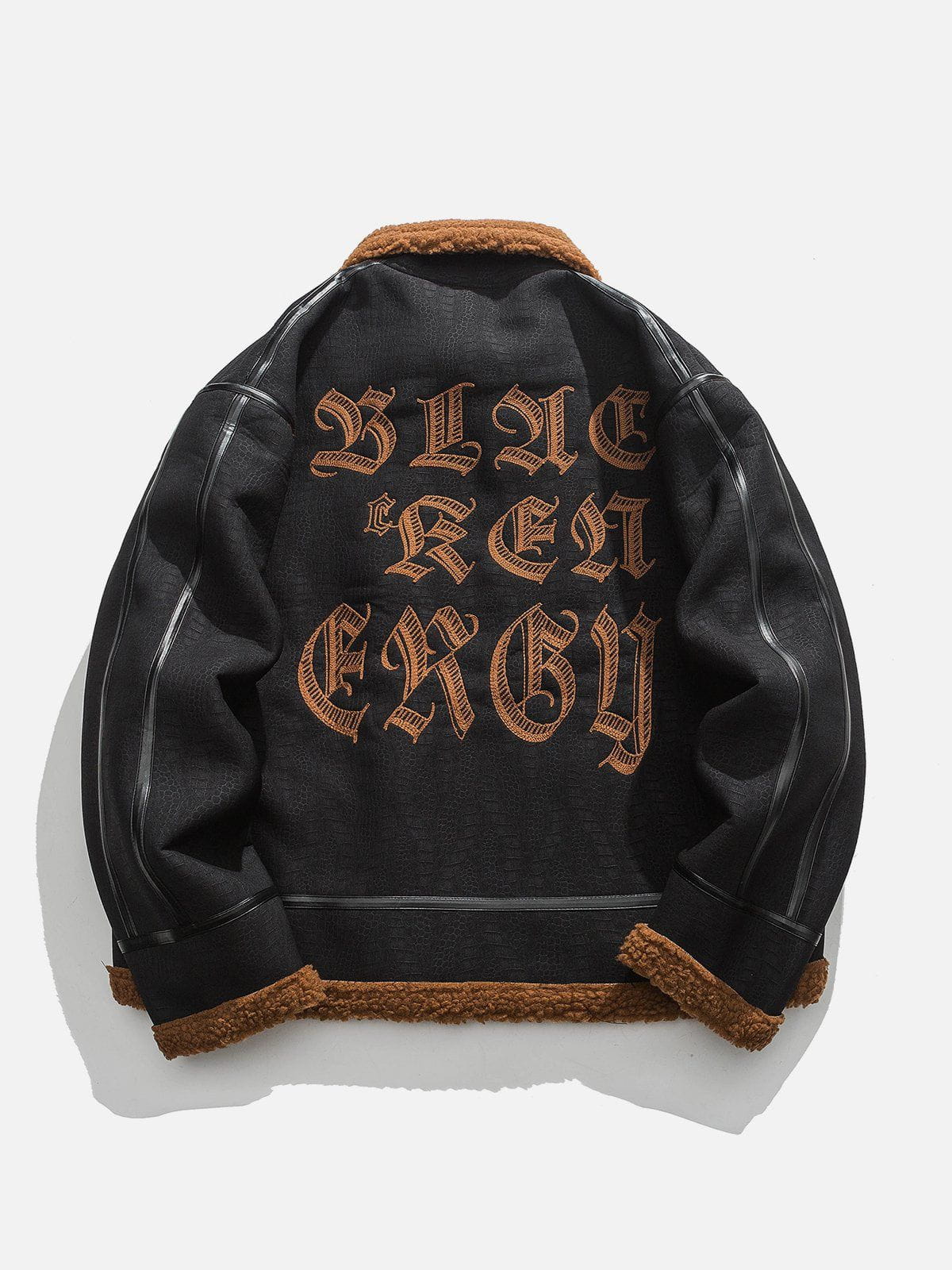 Suede Embroidery Sherpa Winter Coat - FSH-ONLINE