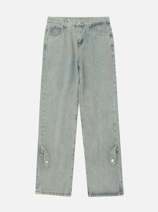 Vintage Washed Side Lock Jeans - FSH-ONLINE