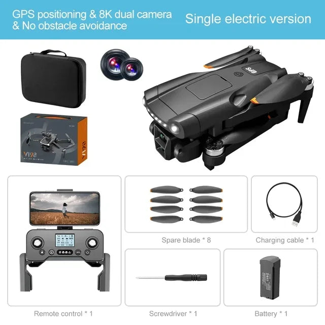 V198 GPS Professional Drone 3000M 360° Obstacle Avoidance 4K DualHD Camera Dron 5G Brushless Motor Foldable Quadcopter Boy Toy | v198-gps-professional-drone-3000m-360-obstacle-avoidance-4k-dualhd-camera-dron-5g-brushless-motor-foldable-quadcopter-boy-toy