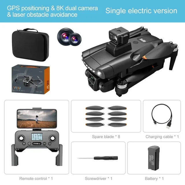 V198 GPS Professional Drone 3000M 360° Obstacle Avoidance 4K DualHD Camera Dron 5G Brushless Motor Foldable Quadcopter Boy Toy | v198-gps-professional-drone-3000m-360-obstacle-avoidance-4k-dualhd-camera-dron-5g-brushless-motor-foldable-quadcopter-boy-toy