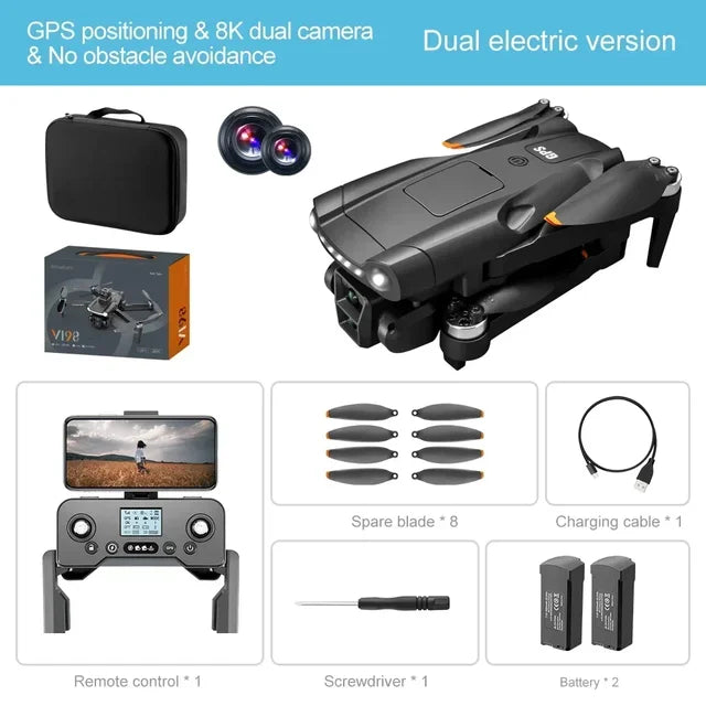 V198 GPS Professional Drone 3000M 360° Obstacle Avoidance 4K DualHD Camera Dron 5G Brushless Motor Foldable Quadcopter Boy Toy | v198-gps-professional-drone-3000m-360-obstacle-avoidance-4k-dualhd-camera-dron-5g-brushless-motor-foldable-quadcopter-boy-toy