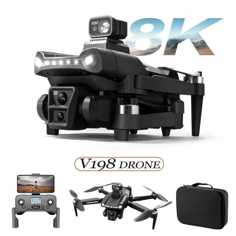 V198 GPS Professional Drone 3000M 360° Obstacle Avoidance 4K DualHD Camera Dron 5G Brushless Motor Foldable Quadcopter Boy Toy | v198-gps-professional-drone-3000m-360-obstacle-avoidance-4k-dualhd-camera-dron-5g-brushless-motor-foldable-quadcopter-boy-toy